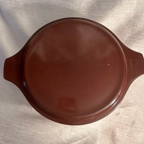 Vintage Pyrex Glass Casserole Brown Old Orchard 473 2.5 W/Lid 11” Ovenware - Picture 2 of 8